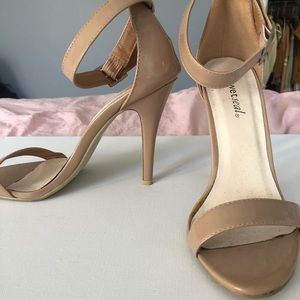 Nude strappy heels never worn before